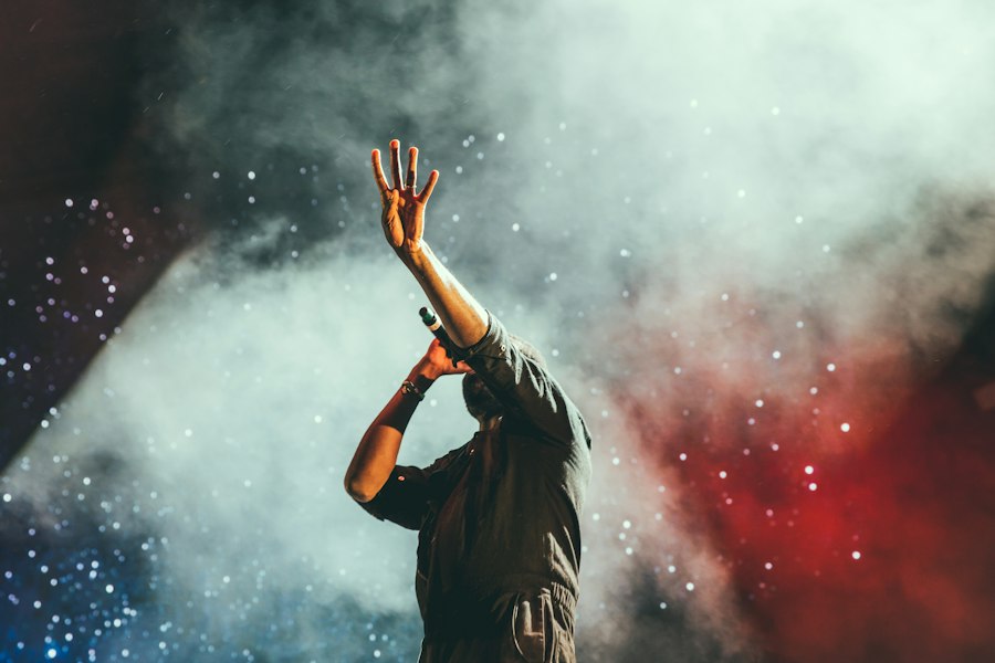 Microphone on stage